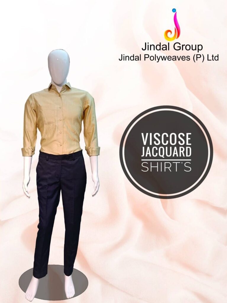 Viscose Jacquard Shirt — Gold